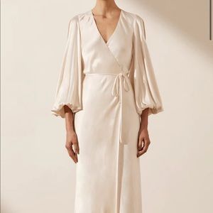 Shona Joy La Lune Full Sleeve Wrap Midi Dress NWT